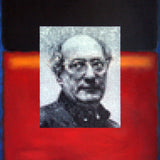 'Rothko On Rothko 1952' is a 30"x24" oil on canvas painting by Brian Batt, featuring a bold palette of red, blacks, blue, and white. This contemporary artwork embodies modernism with its dynamic interplay of color and emotion, inviting viewers to explore its depth and movement.'